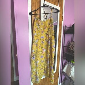 Yellow floral tie strap sundress